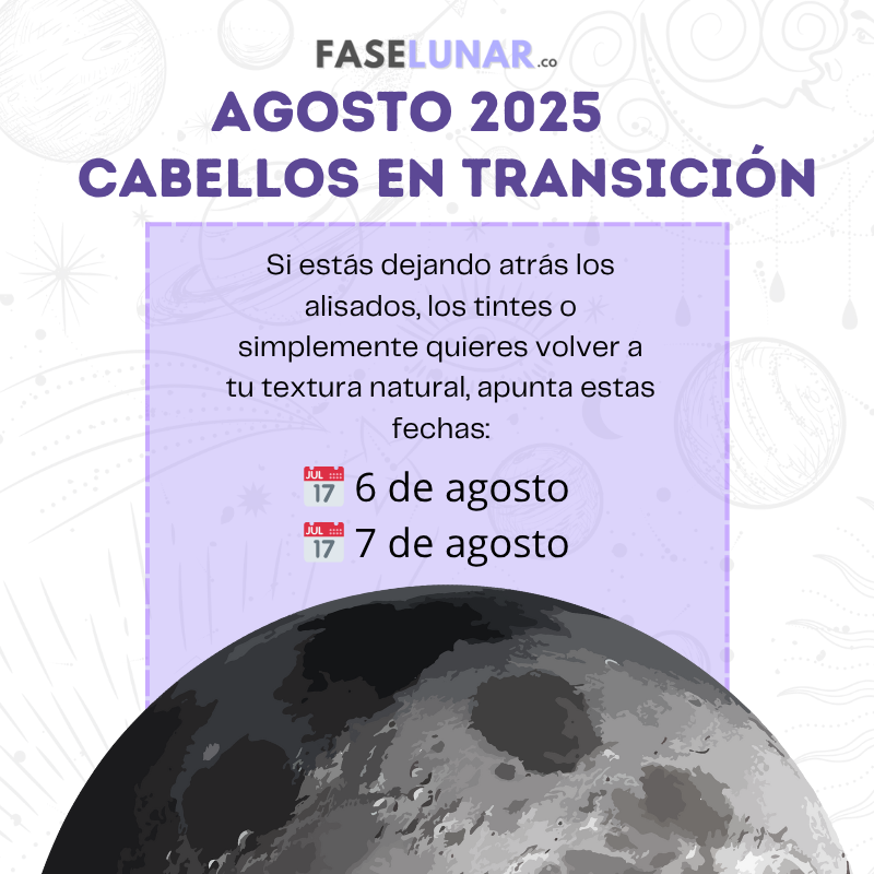 dias de luna para cortar el pelo en agosto 2025